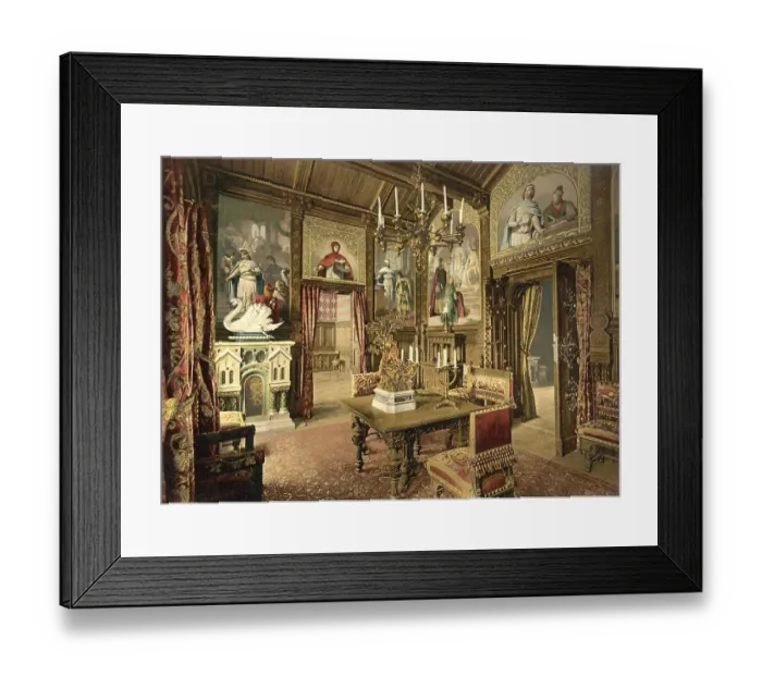 Framed Print : The Dining Room in Neuschwanstein Castle
