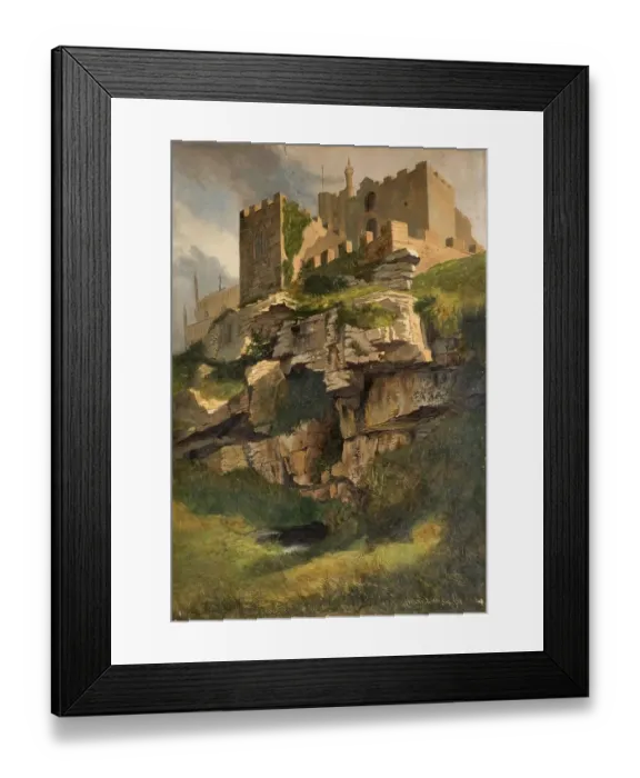 Framed Print : Ruin and rocky landscape on the coast of Marazion