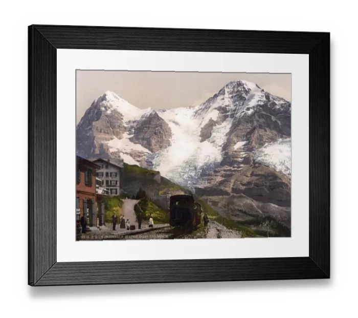 Framed Print : Wengern Alp Station, Eiger und Moench
