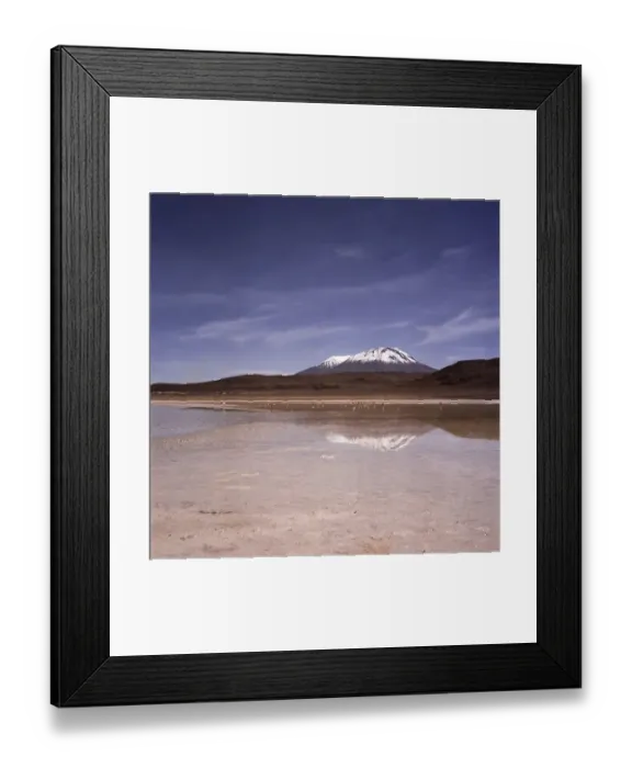 Framed Print : Atacama Desert Bolivia Plateau Flamingo Lagoon Mountains