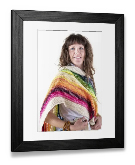 Framed Print : Smiling woman looking at camera
