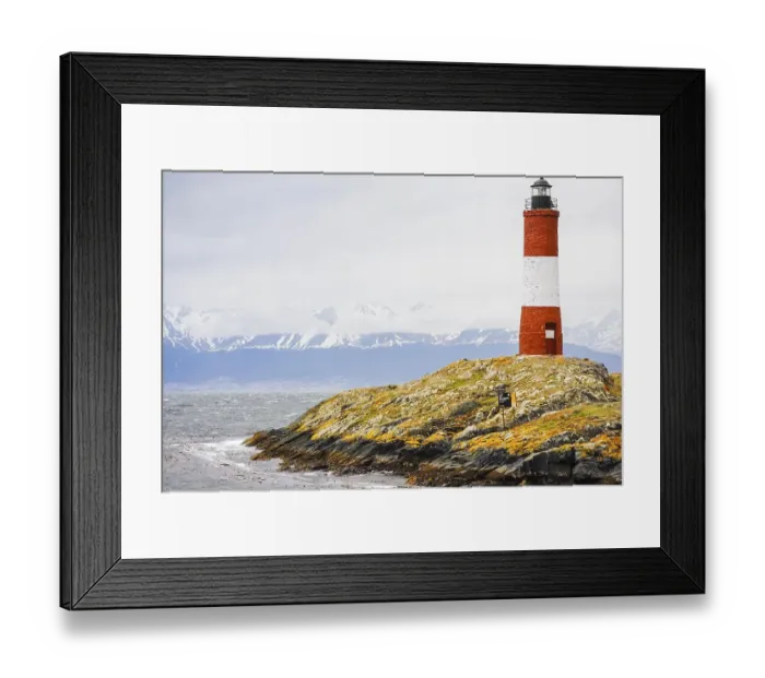 Framed Print : Les Eclaireurs lighthouse is located in the Beagle Channel in Ushuaia