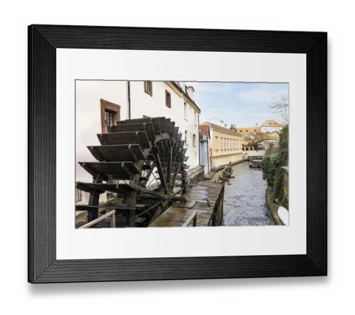Framed Print : Grand Priory Mill is the mill with the huge wooden wheel of the 15th century