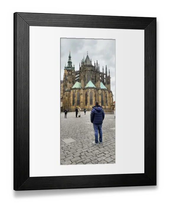 Framed Print : People looking at Saint Vitus Cathedral standing within Prague Castle Framed Print : People looking at Saint Vitus Cathedral standing within Prague Castle