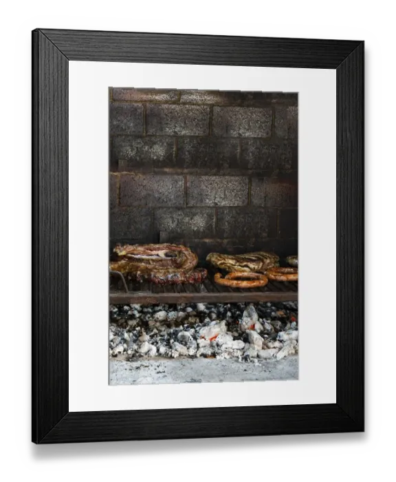 Framed Print : Barbecue grill with different meats Framed Print : Barbecue grill with different meats