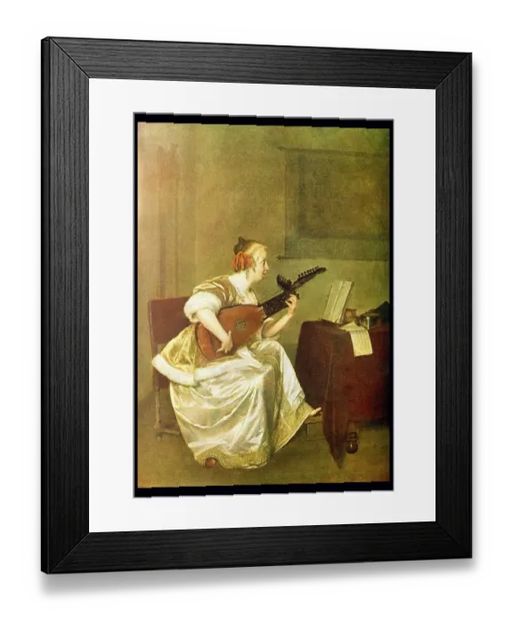 Framed Print : The Lute Player, painted by Gerard Ter Borch Framed Print : The Lute Player, painted by Gerard Ter Borch