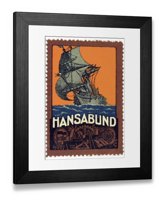 Framed Print : Historical illustration, poster stamp