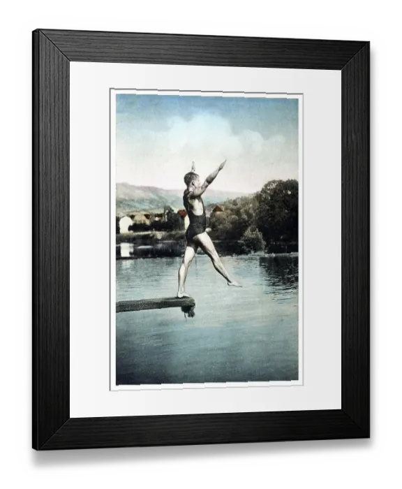 Framed Print : Historical summer greetings card