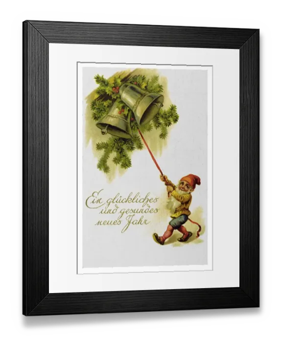 Framed Print : Historical New Year greetings card Framed Print : Historical New Year greetings card