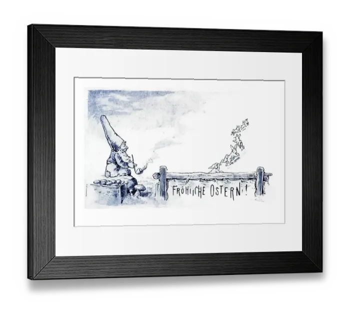 Framed Print : Historical Easter greetings card