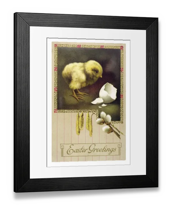 Framed Print : Historical English Easter greetings card Framed Print : Historical English Easter greetings card