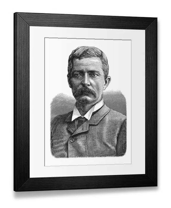 Framed Print : Woodcut, Sir Henry Morton Stanley, portrait