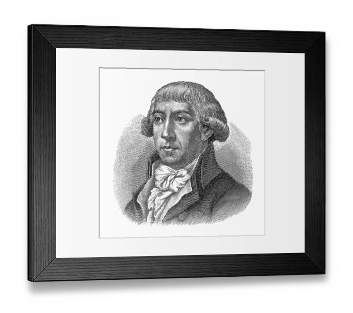 Framed Print : Woodcut, Gottfried August Buerger, portrait