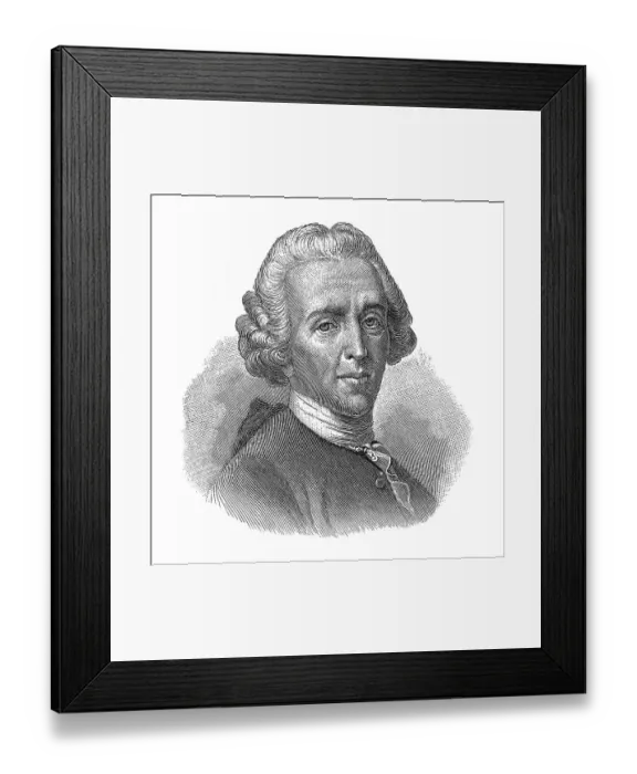 Framed Print : Woodcut, Christian Fuerchtegott Gellert, portrait Framed Print : Woodcut, Christian Fuerchtegott Gellert, portrait