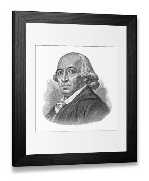 Framed Print : Woodcut, Johann Gottfried von Herder, portrait