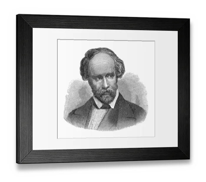 Framed Print : Woodcut, Christian Friedrich Hebbel, portrait