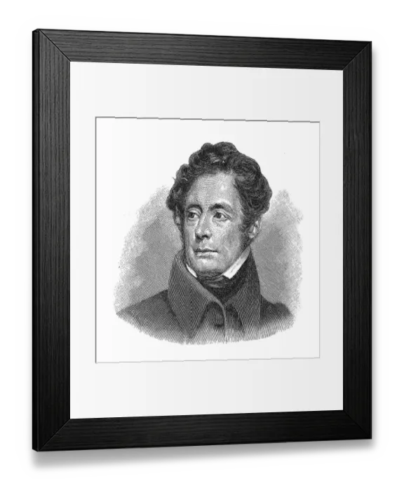 Framed Print : Woodcut, Alphonse de Lamartine, portrait Framed Print : Woodcut, Alphonse de Lamartine, portrait