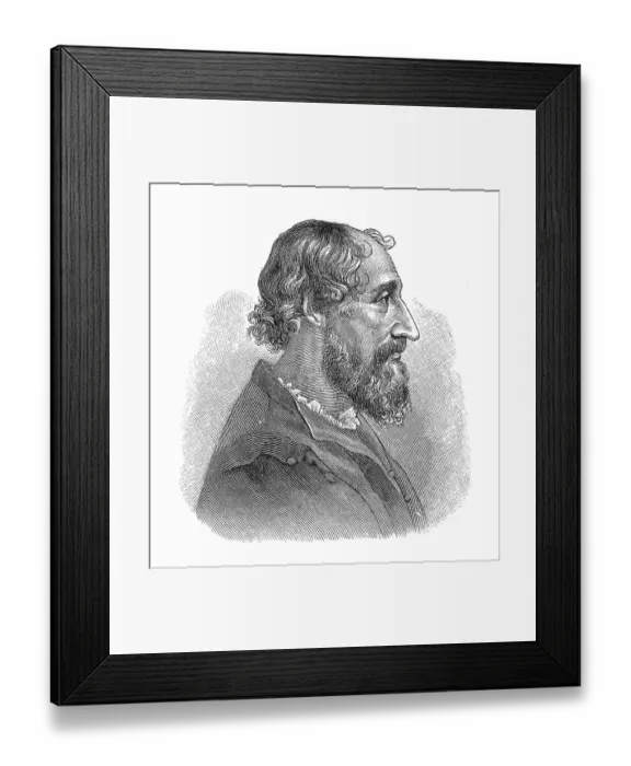 Framed Print : Woodcut, Ludovico Ariosto, Ariost, portrait