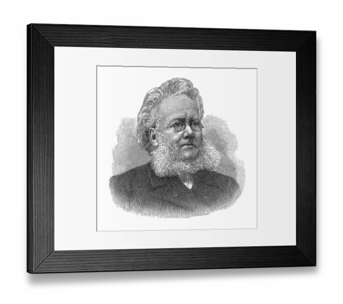 Framed Print : Woodcut, Henrik Johan Ibsen, portrait Framed Print : Woodcut, Henrik Johan Ibsen, portrait