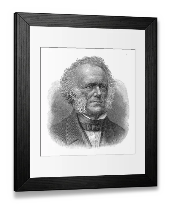 Framed Print : Woodcut, Sir Charles Lyell, portrait Framed Print : Woodcut, Sir Charles Lyell, portrait