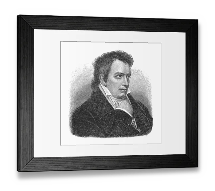 Framed Print : Woodcut, Johann Ludwig Tieck, portrait Framed Print : Woodcut, Johann Ludwig Tieck, portrait
