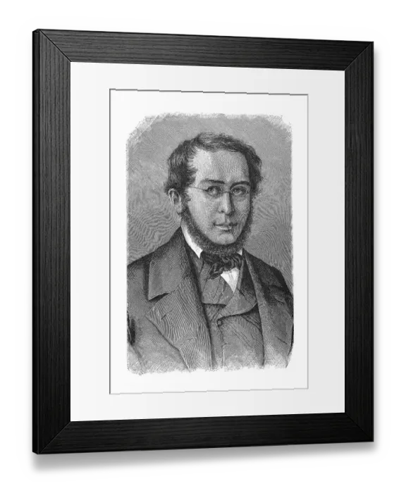 Framed Print : Woodcut, Pierre Joseph Proudhon, portrait