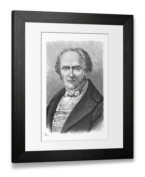 Framed Print : Woodcut, Charles Fourier, portrait Framed Print : Woodcut, Charles Fourier, portrait