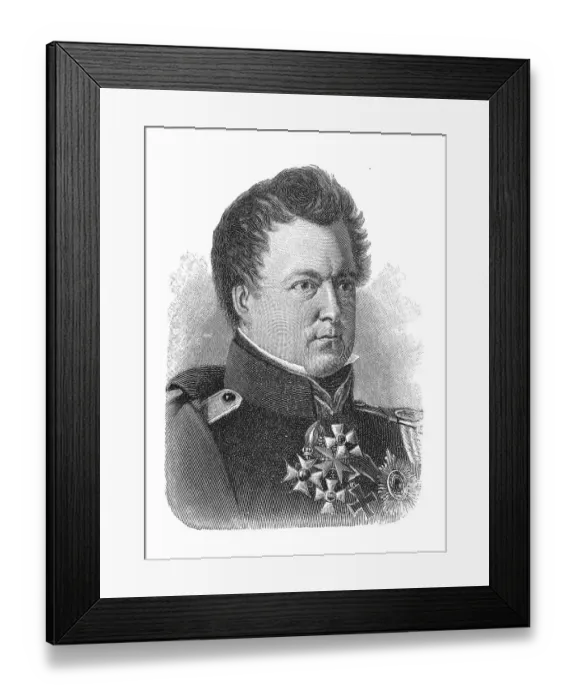 Framed Print : Woodcut, August Wilhelm Antonius Graf Neidhardt von Gneisenau