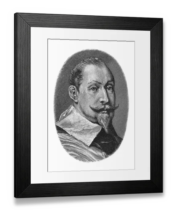 Framed Print : Woodcut, Gustav II Adolf, Swedish king, portrait