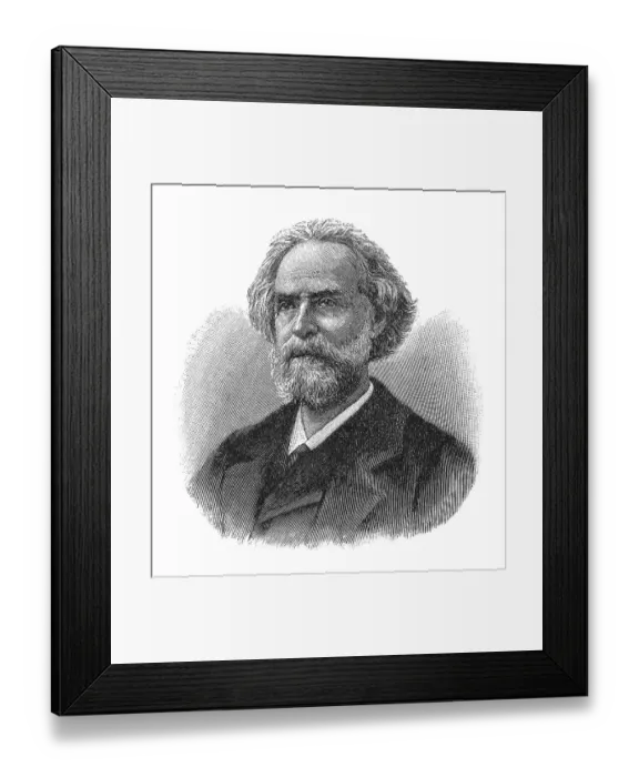 Framed Print : Woodcut, Jean Jacques Elisee Reclus, portrait
