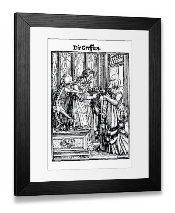 Framed Print : Woodcut, The Countess, Hans Holbein the Younger Framed Print : Woodcut, The Countess, Hans Holbein the Younger