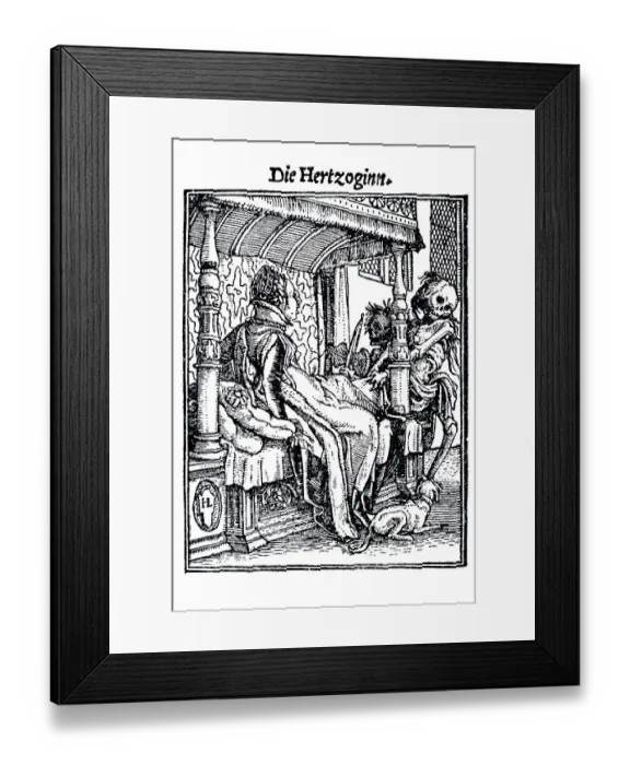 Framed Print : Woodcut, The Duchess, Hans Holbein the Younger
