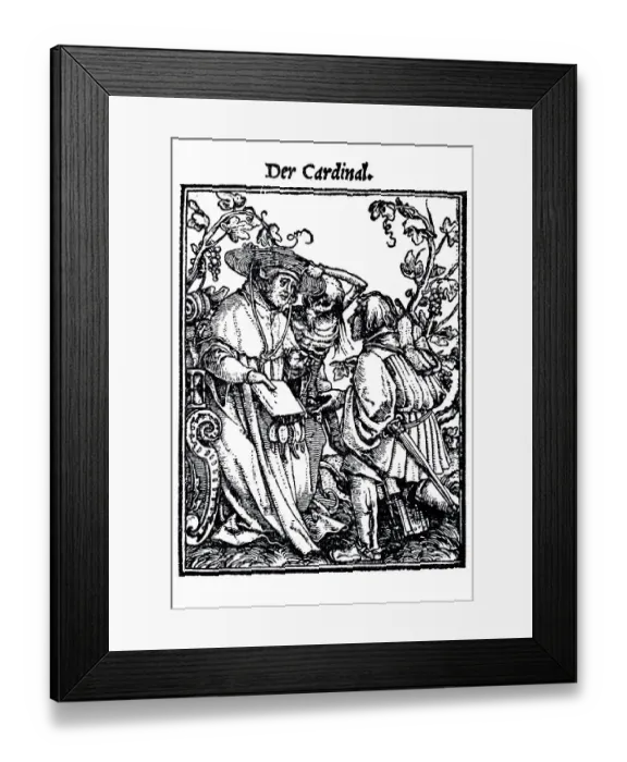 Framed Print : Woodcut, The Cardinal, Hans Holbein the Younger