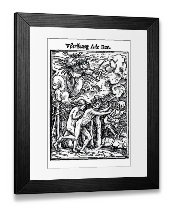 Framed Print : Woodcut, The Expulsion, Hans Holbein the Younger
