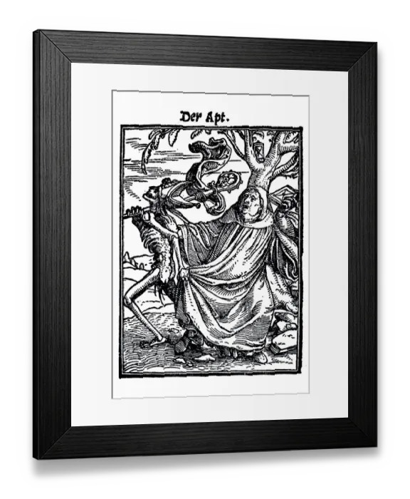 Framed Print : Woodcut, The Abbot, Hans Holbein the Younger