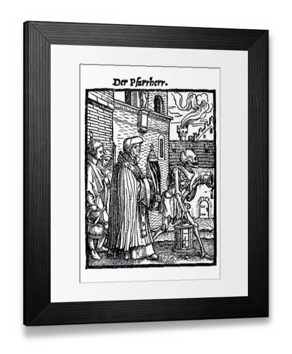 Framed Print : Woodcut, The Priest, or Pastor