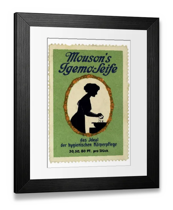 Framed Print : Historical trading stamp, German