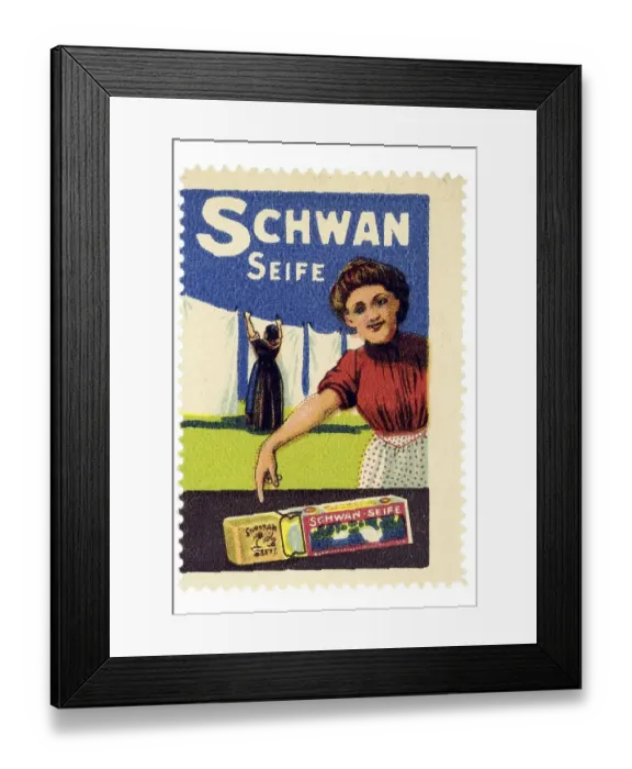 Framed Print : Historical trading stamp, German Framed Print : Historical trading stamp, German