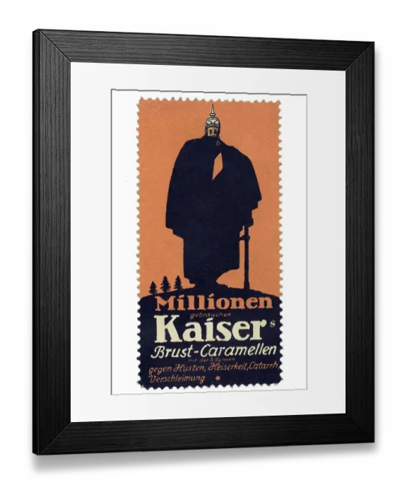 Framed Print : Historical trading stamp, German