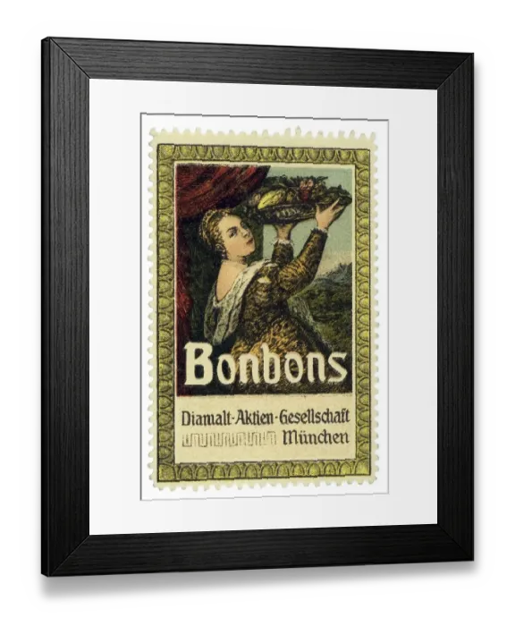 Framed Print : Historical trading stamp, German