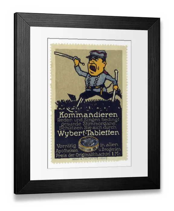 Framed Print : German trading stamp, Kommandieren Reden und Singen bedingt gesunde Stimmorgane Framed Print : German trading stamp, Kommandieren Reden und Singen bedingt gesunde Stimmorgane