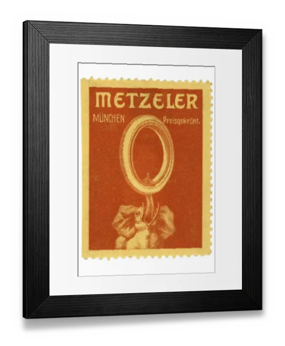 Framed Print : German trading stamp, Metzeler Muenchen Preisgekroent Framed Print : German trading stamp, Metzeler Muenchen Preisgekroent