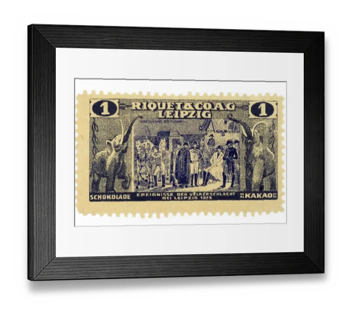 Framed Print : German trading stamp, Riquetaco AG Leipzig