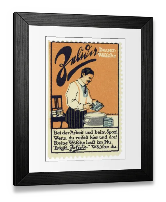 Framed Print : German trading stamp, Zuliver Dauer-Waesche Framed Print : German trading stamp, Zuliver Dauer-Waesche