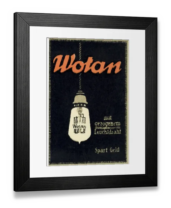 Framed Print : Historical advertisement, Wotan mit gezogenem Leuchtdraht