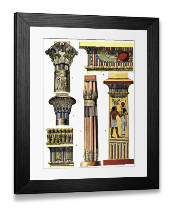 Framed Print : Historic illustration, Egyptian ornaments
