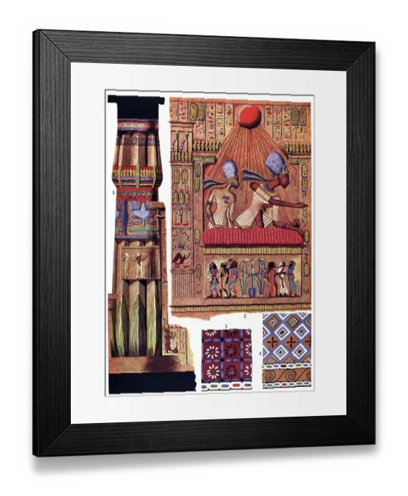 Framed Print : Historic illustration, Egyptian ornaments
