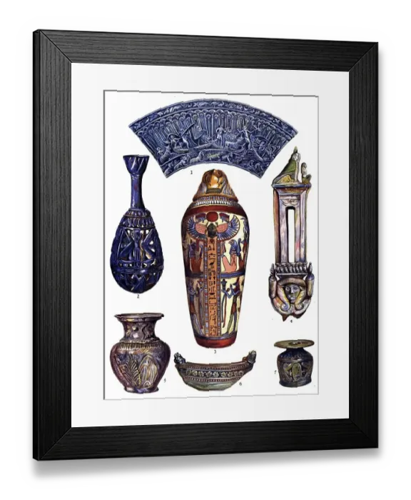 Framed Print : Historic illustration, Egyptian ornaments
