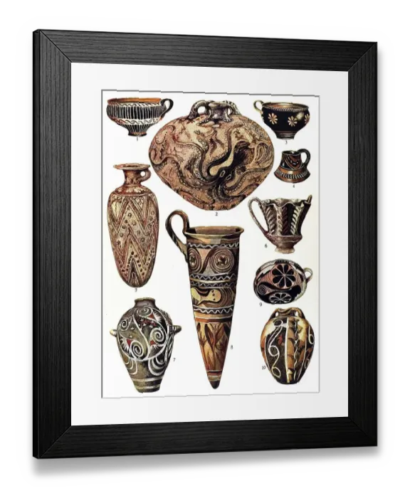 Framed Print : Historic illustration, Aegean ornaments