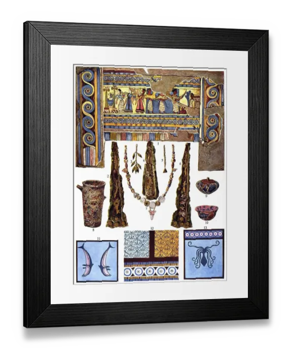 Framed Print : Historic illustration, Aegean ornaments Framed Print : Historic illustration, Aegean ornaments